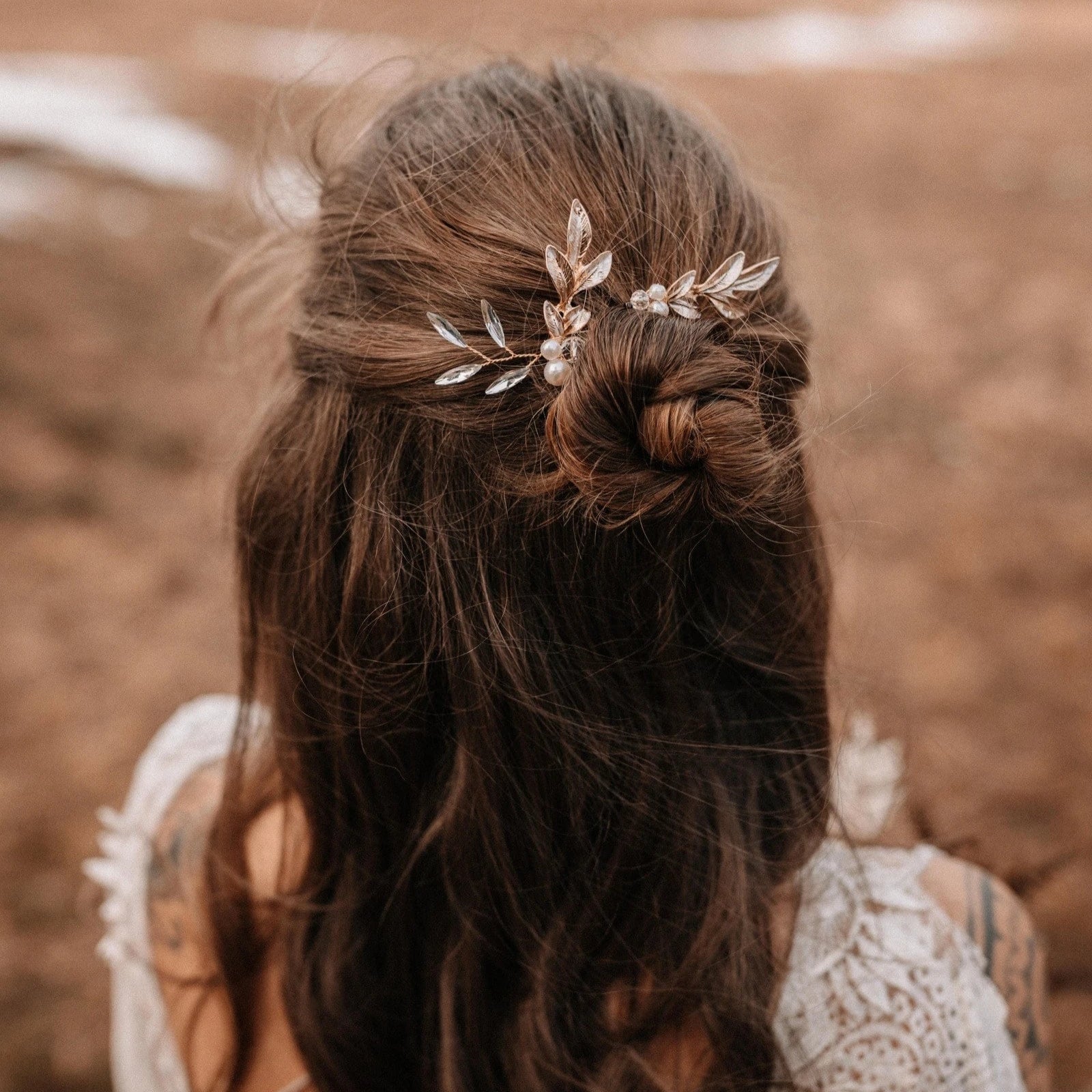Goldfarbene Haarnadeln Hochzeit Boho
