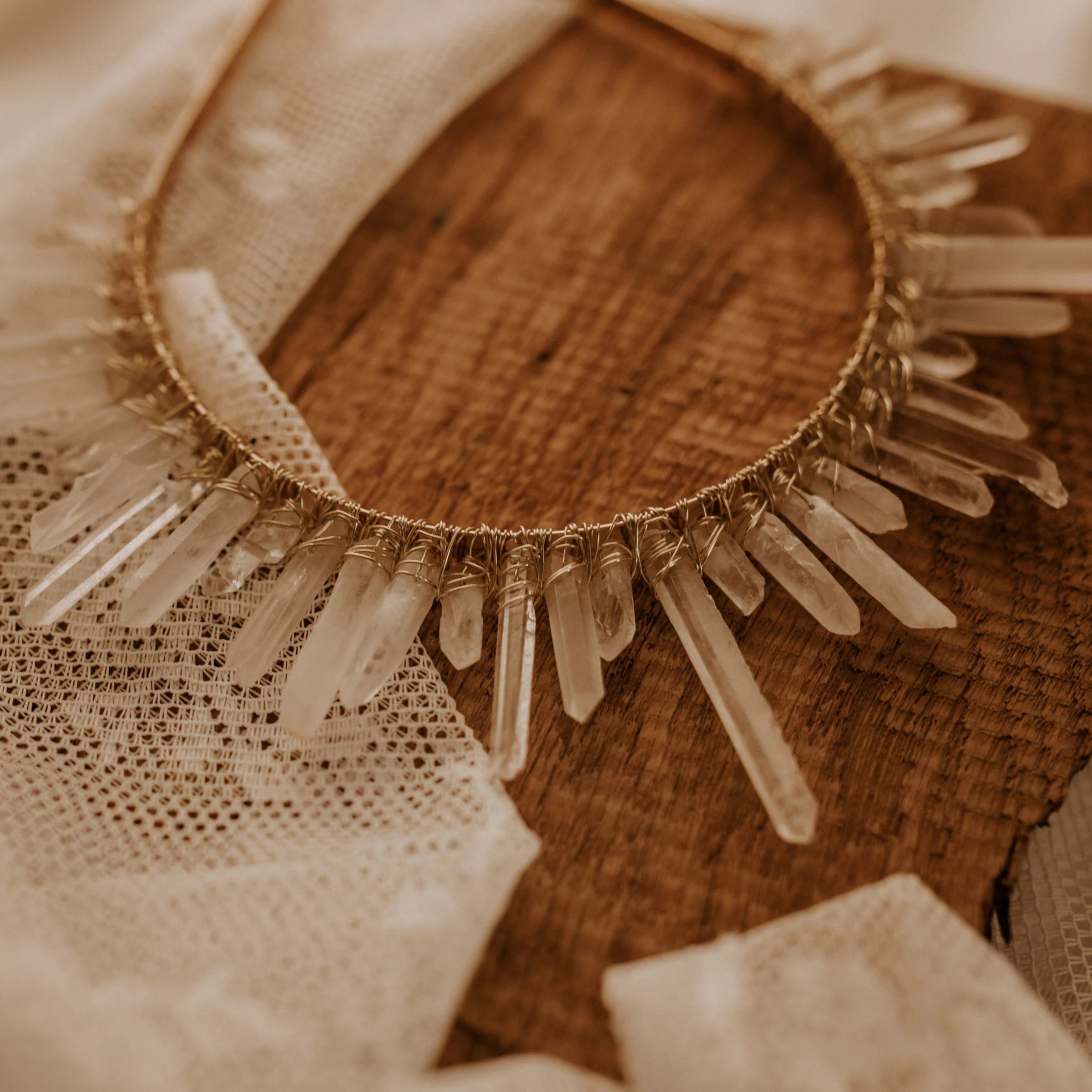 Kristall Krone Brautschmuck Boho Hochzeit