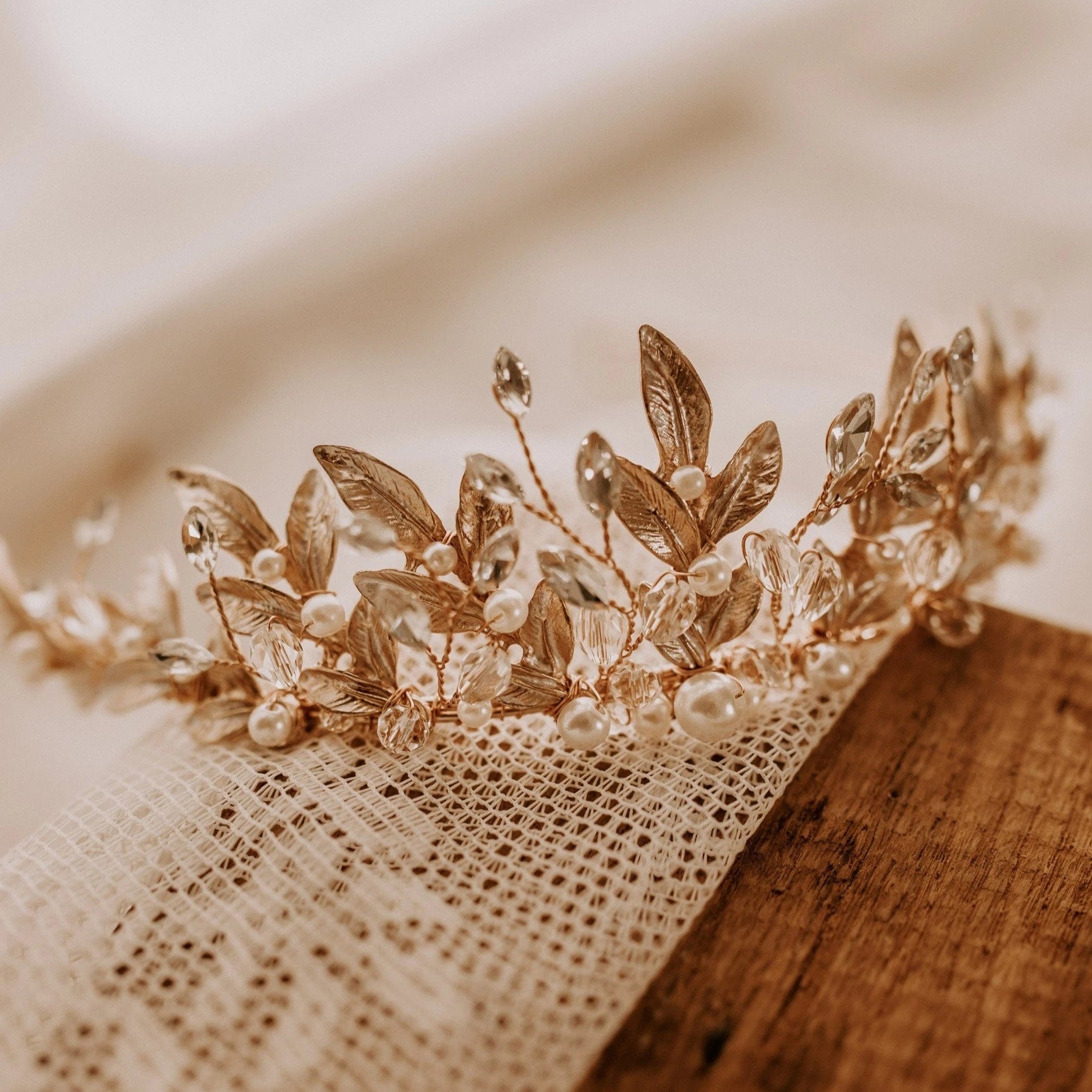 Gold Haarschmuck Krone Braut Gold
